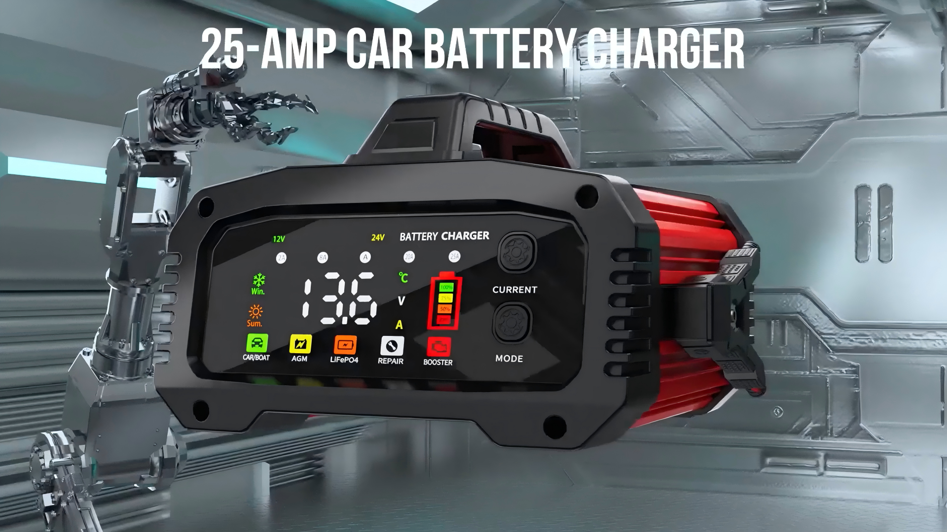 Amazon.com: 2Amp to 25Amp Car Battery Charger and Maintainer